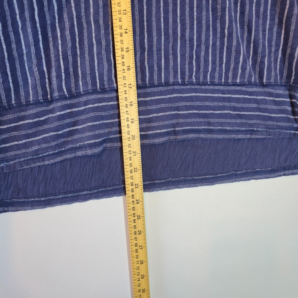Escape By Habitat Clothes Shirt Womens Large Blue White Striped Short Sleeve - Picture 7 of 8